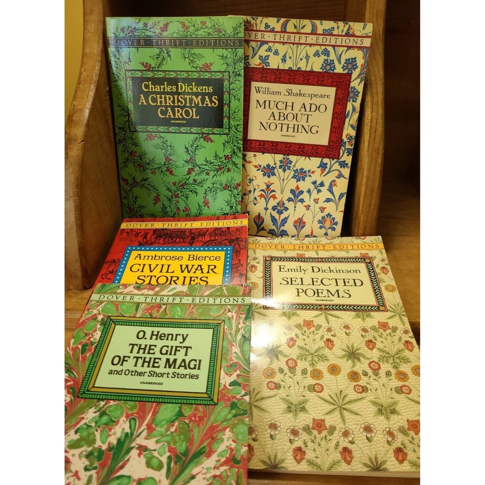 Dover Thrift Editions 5 Titles 1990's Dickens Shakespeare Dickinson O. Henry....